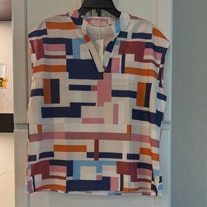Chic Geometric Patterned Blouse size xl